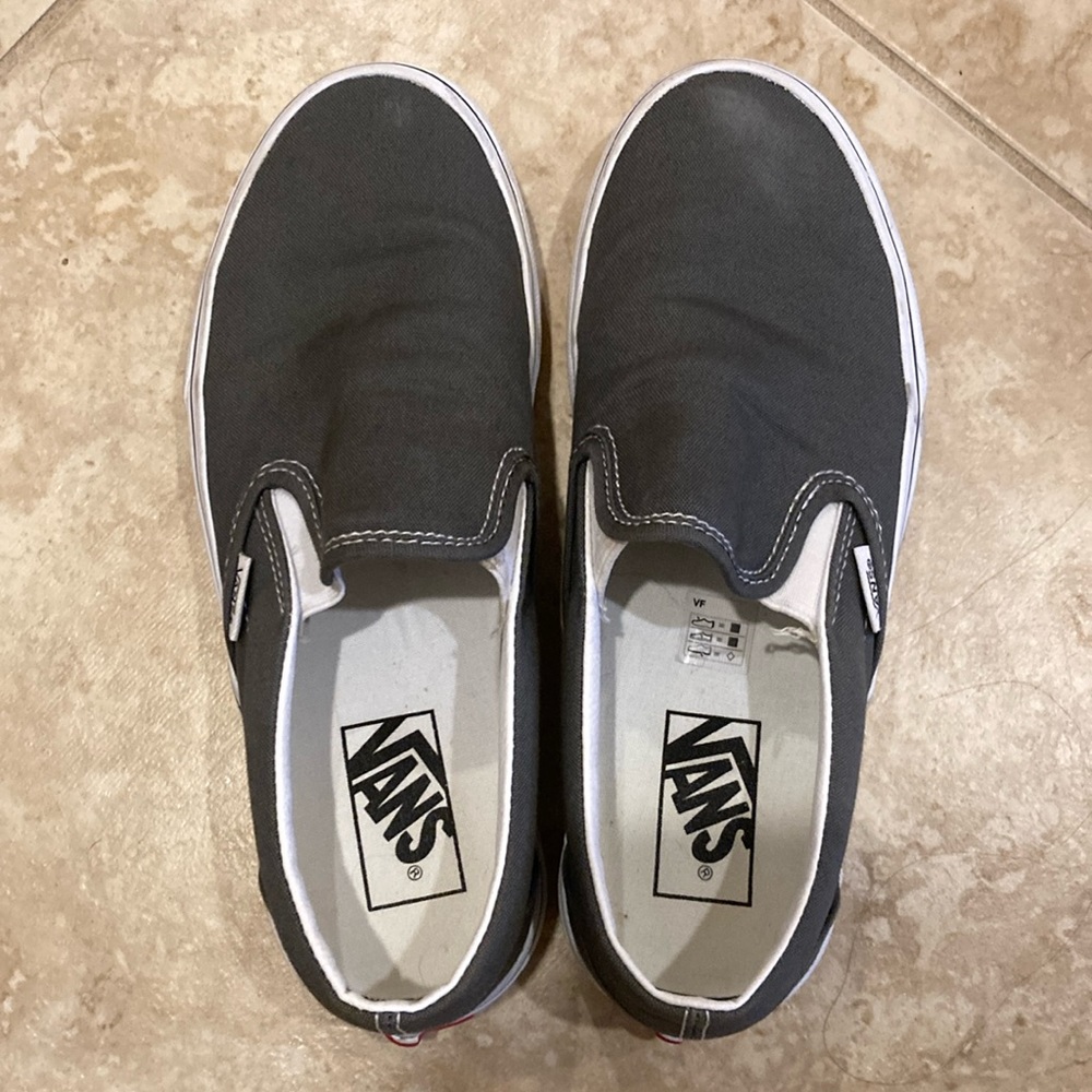 Vans Slip Ons Gray Sz 7